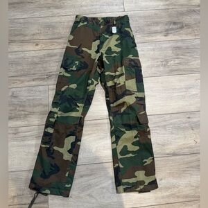 Camo Cargo Pants - Green Woodland Print